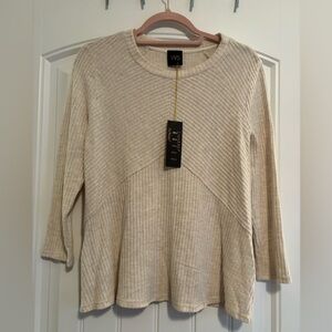 NWT- W5 by Anthropologie 3/4 Sleeve Ribbed Top - Size S